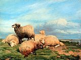 Thomas Sidney Cooper Landscape with Sheep painting